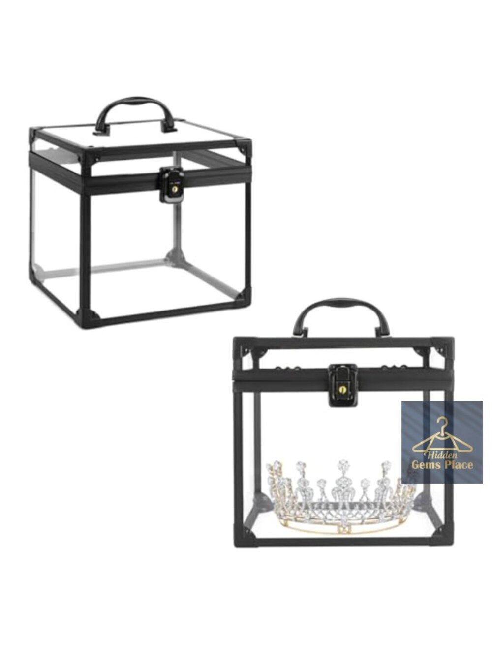 Clear Acrylic Makeup Case Cosmetic Organizer Vanity Storage Box with Lock